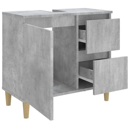 Armoire de salle de bain gris béton 65x33x60 cm