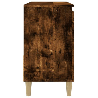 Armoire de bain chêne fumé 65x33x60 cm bois d'ingénierie