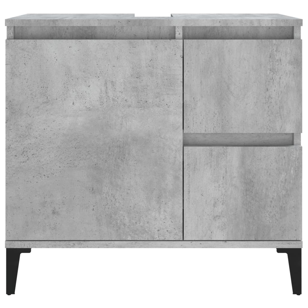 Armoire de salle de bain gris béton 65x33x60 cm