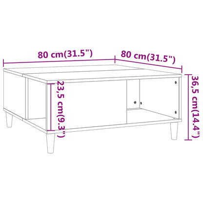 Table basse noir 80x80x36,5 cm bois d'ingénierie