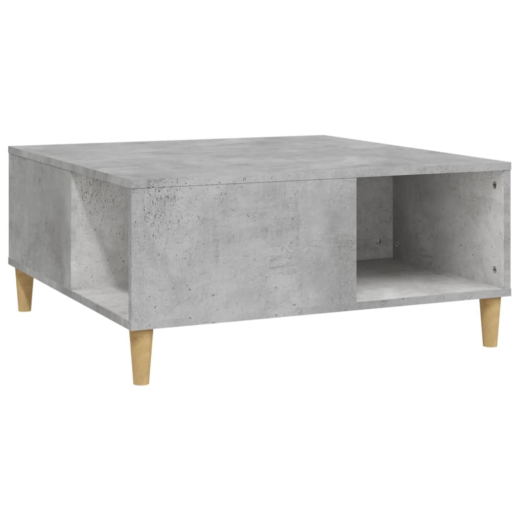 Table basse gris béton 80x80x36,5 cm bois d'ingénierie