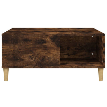 Table basse chêne fumé 80x80x36,5 cm bois d'ingénierie