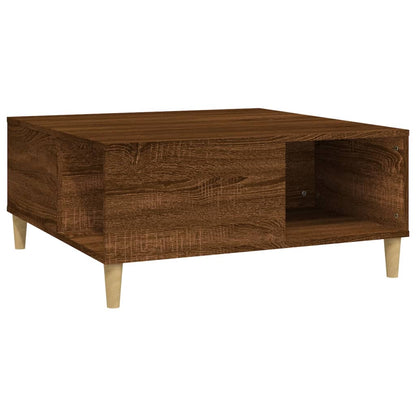 Table basse chêne marron 80x80x36,5 cm bois d'ingénierie