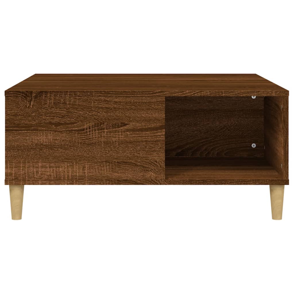 Table basse chêne marron 80x80x36,5 cm bois d'ingénierie