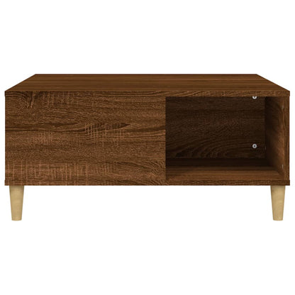 Table basse chêne marron 80x80x36,5 cm bois d'ingénierie