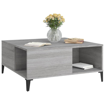 Table basse sonoma gris 80x80x36,5 cm bois d'ingénierie