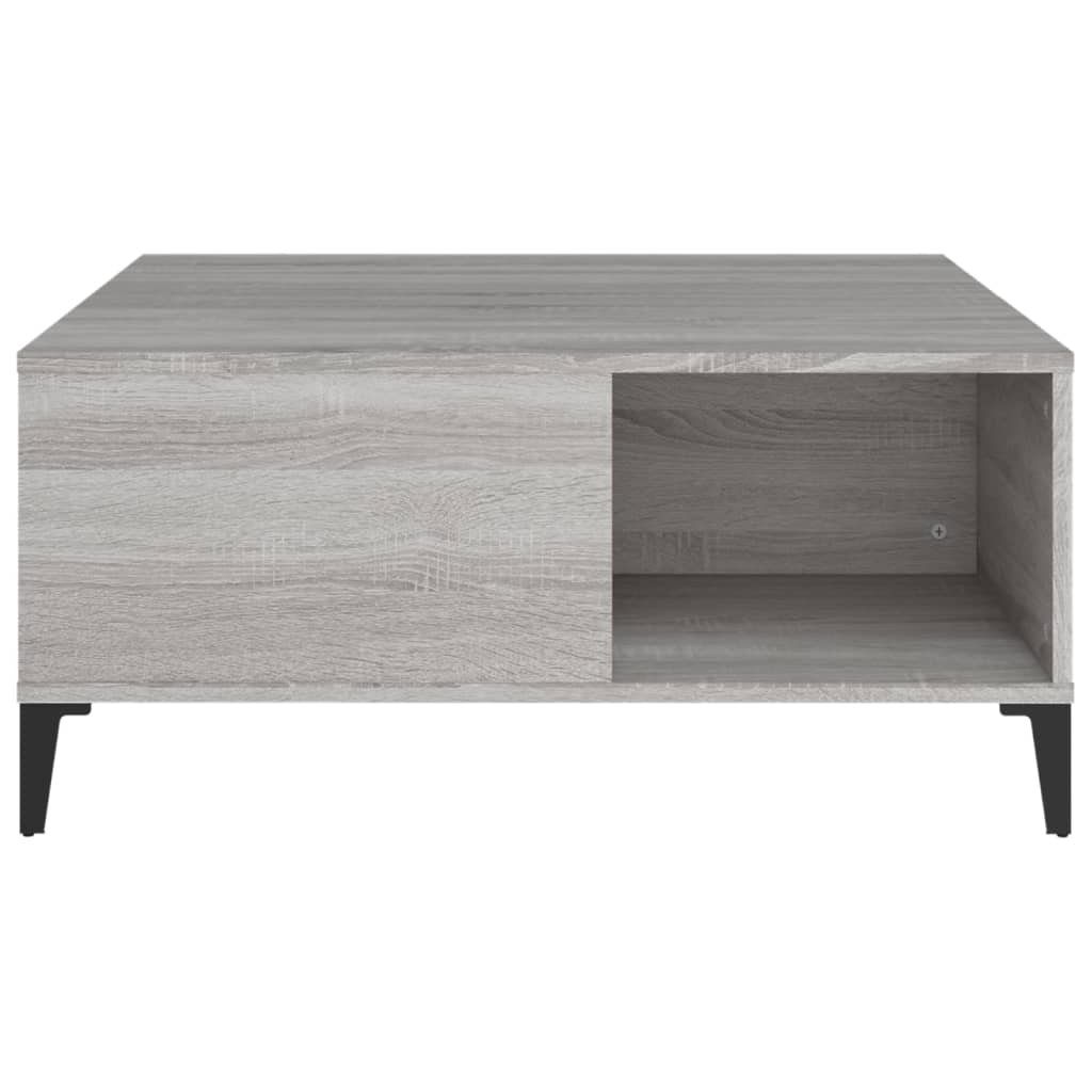 Table basse sonoma gris 80x80x36,5 cm bois d'ingénierie