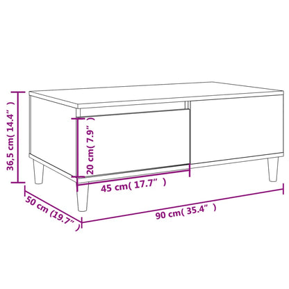 Table basse Gris béton 90x50x36,5 cm Bois d'ingénierie