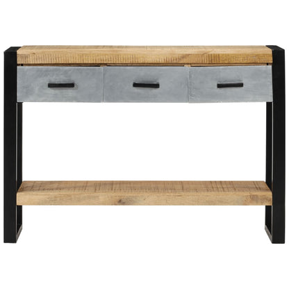 Table console 110x30x76 cm bois de manguier massif brut