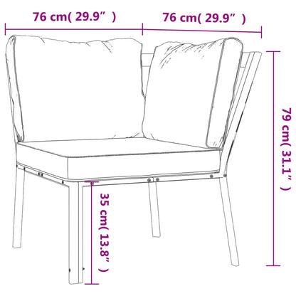 Chaise de jardin avec coussins gris 76x76x79 cm acier