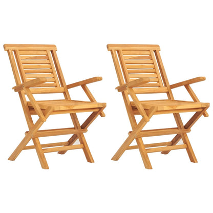 Chaises de jardin pliantes lot de 2 56x63x90cm bois massif teck