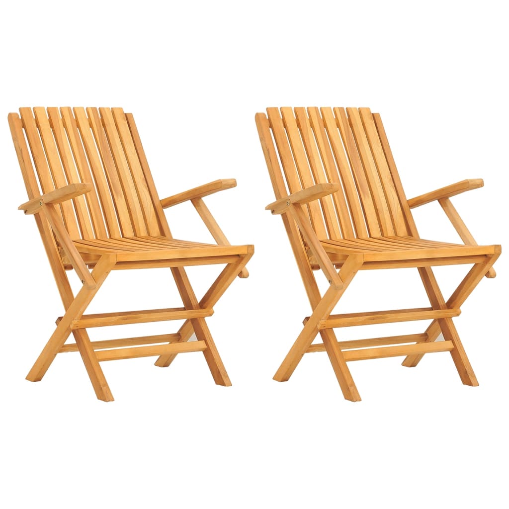 Chaises de jardin pliantes lot de 2 61x67x90cm bois massif teck