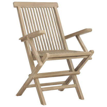 Chaises de jardin pliantes lot de 2 gris 56x61x89cm bois teck