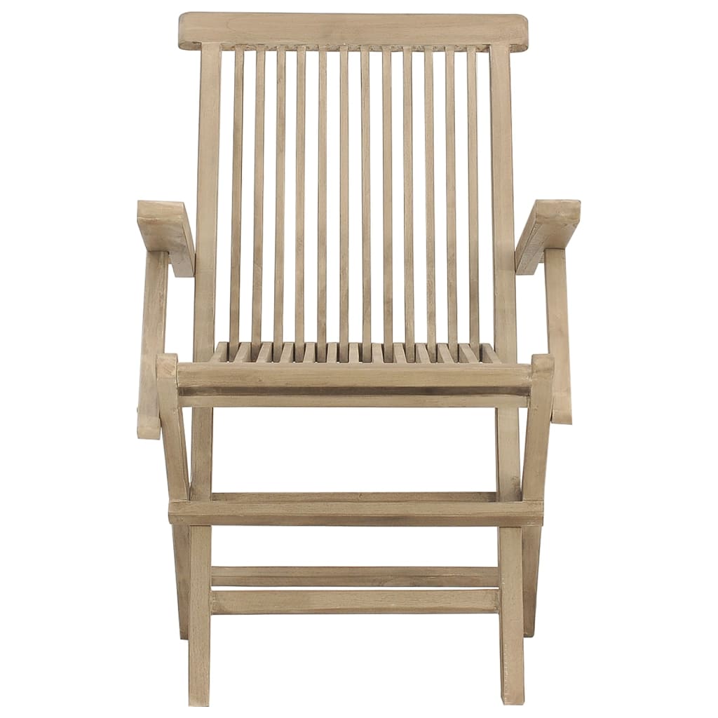 Chaises de jardin pliantes lot de 2 gris 56x61x89cm bois teck