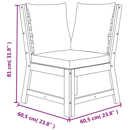 Ensemble à manger de jardin coussins 7 pcs Bois acacia