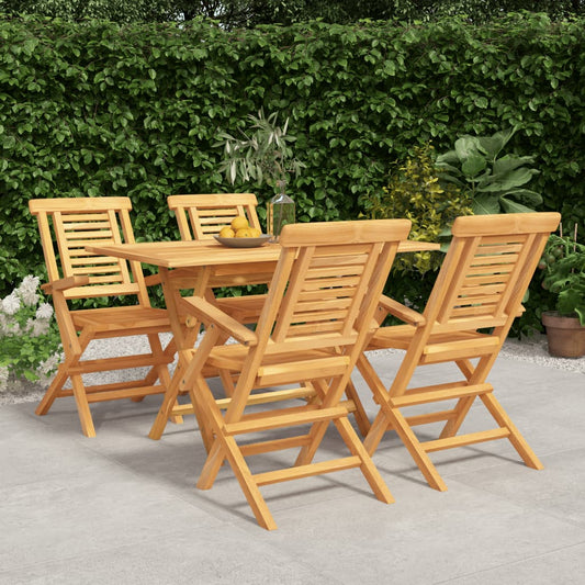 Ensemble à manger de jardin 5 pcs Bois de teck massif