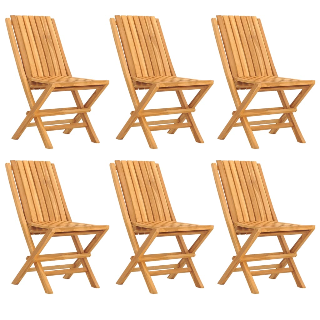 Chaises de jardin pliantes lot de 6 47x47x89cm bois massif teck