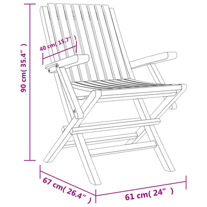 Chaises de jardin pliantes lot de 4 61x67x90cm bois massif teck