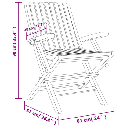 Chaises de jardin pliantes lot de 6 61x67x90cm bois massif teck