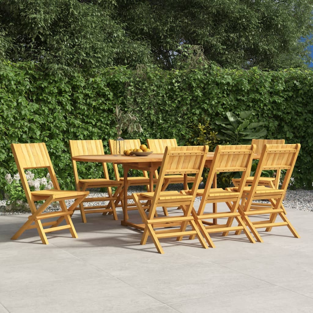 Chaises de jardin pliantes lot de 8 47x61x90cm bois massif teck