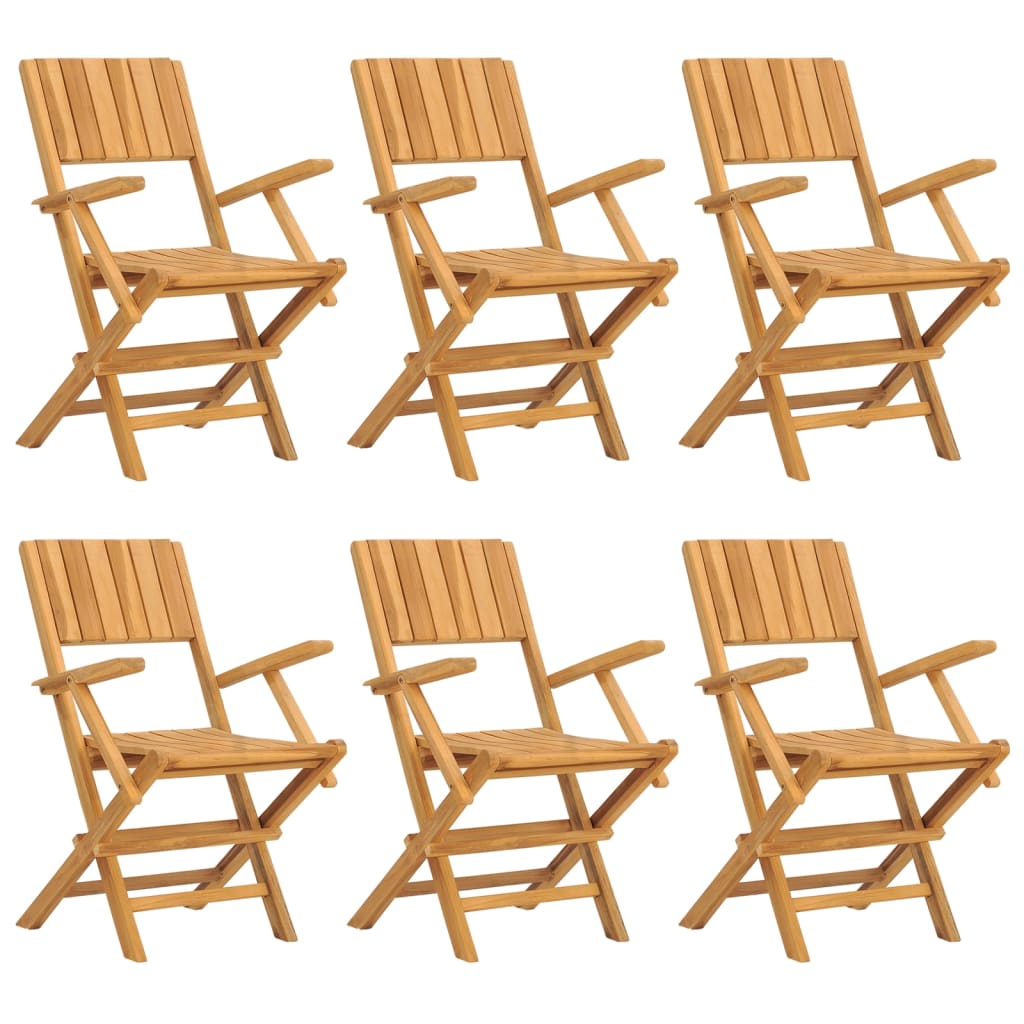 Chaises de jardin pliantes lot de 6 55x61x90cm bois massif teck