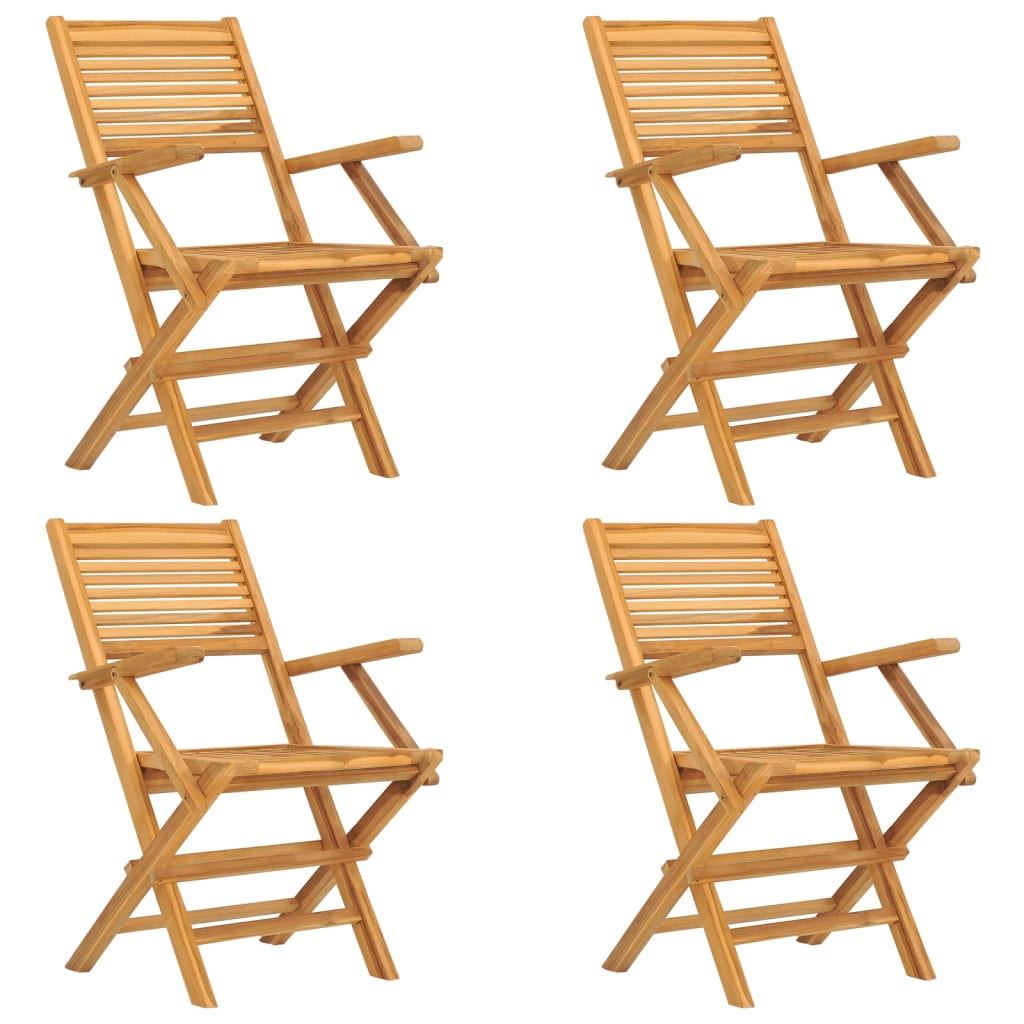 Chaises de jardin pliantes lot de 4 55x62x90cm bois massif teck