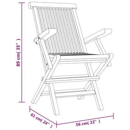 Chaises de jardin pliantes lot de 6 gris 56x61x89 cm bois teck