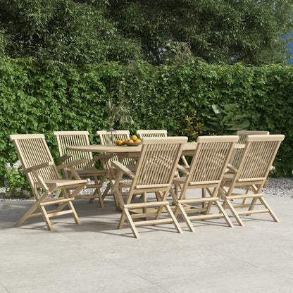 Chaises de jardin pliantes lot de 8 gris 56x61x89 cm bois teck