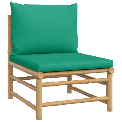 Salon de jardin 8 pcs avec coussins vert bambou