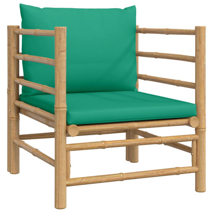 Salon de jardin 8 pcs avec coussins vert bambou