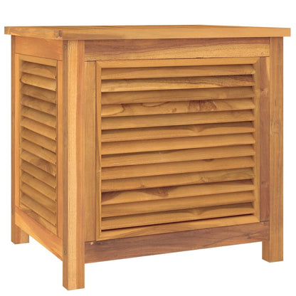 Boîte de rangement de jardin et sac 60x50x58cm bois massif teck