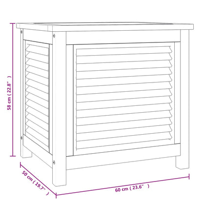 Boîte de rangement de jardin et sac 60x50x58cm bois massif teck