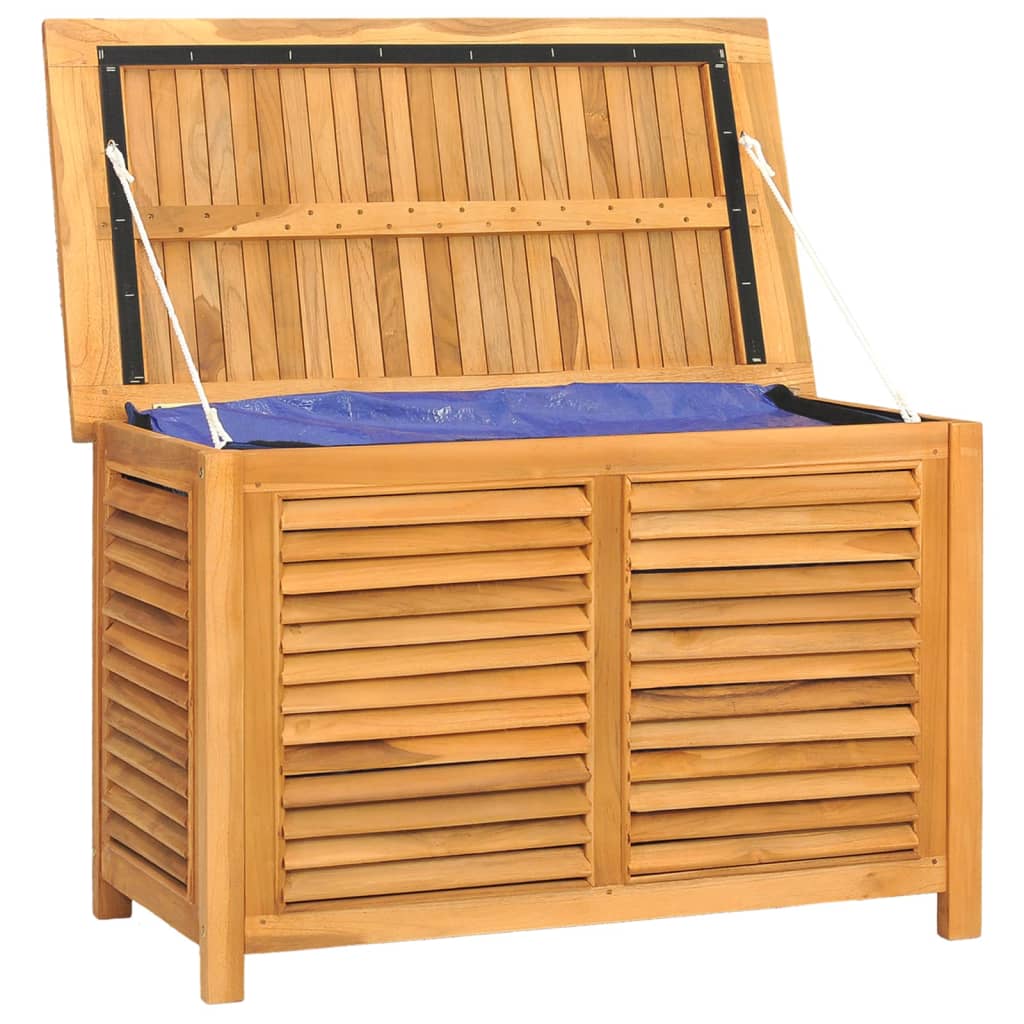 Boîte de rangement de jardin et sac 90x50x58cm bois massif teck