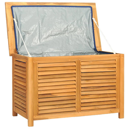 Boîte de rangement de jardin et sac 90x50x58cm bois massif teck