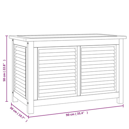 Boîte de rangement de jardin et sac 90x50x58cm bois massif teck