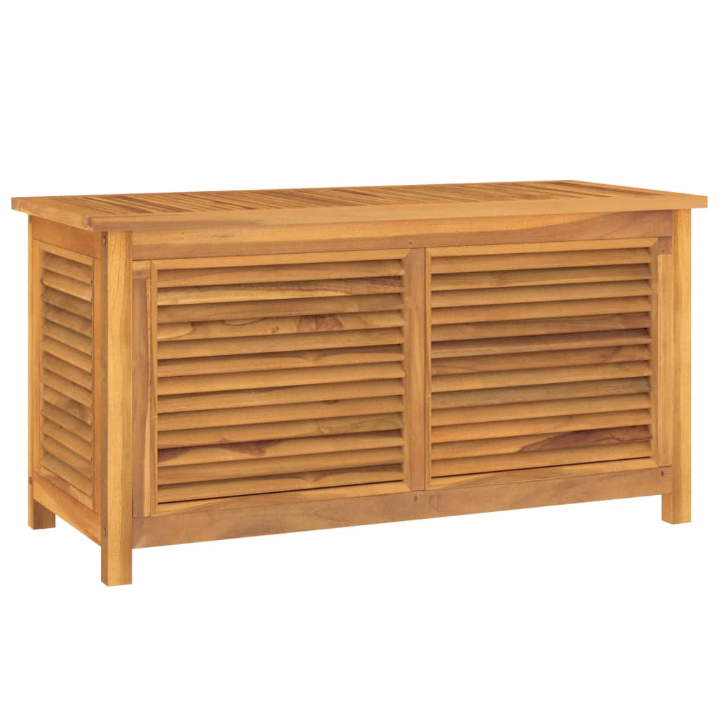 Boîte de rangement jardin et sac 114x50x58 cm bois massif teck