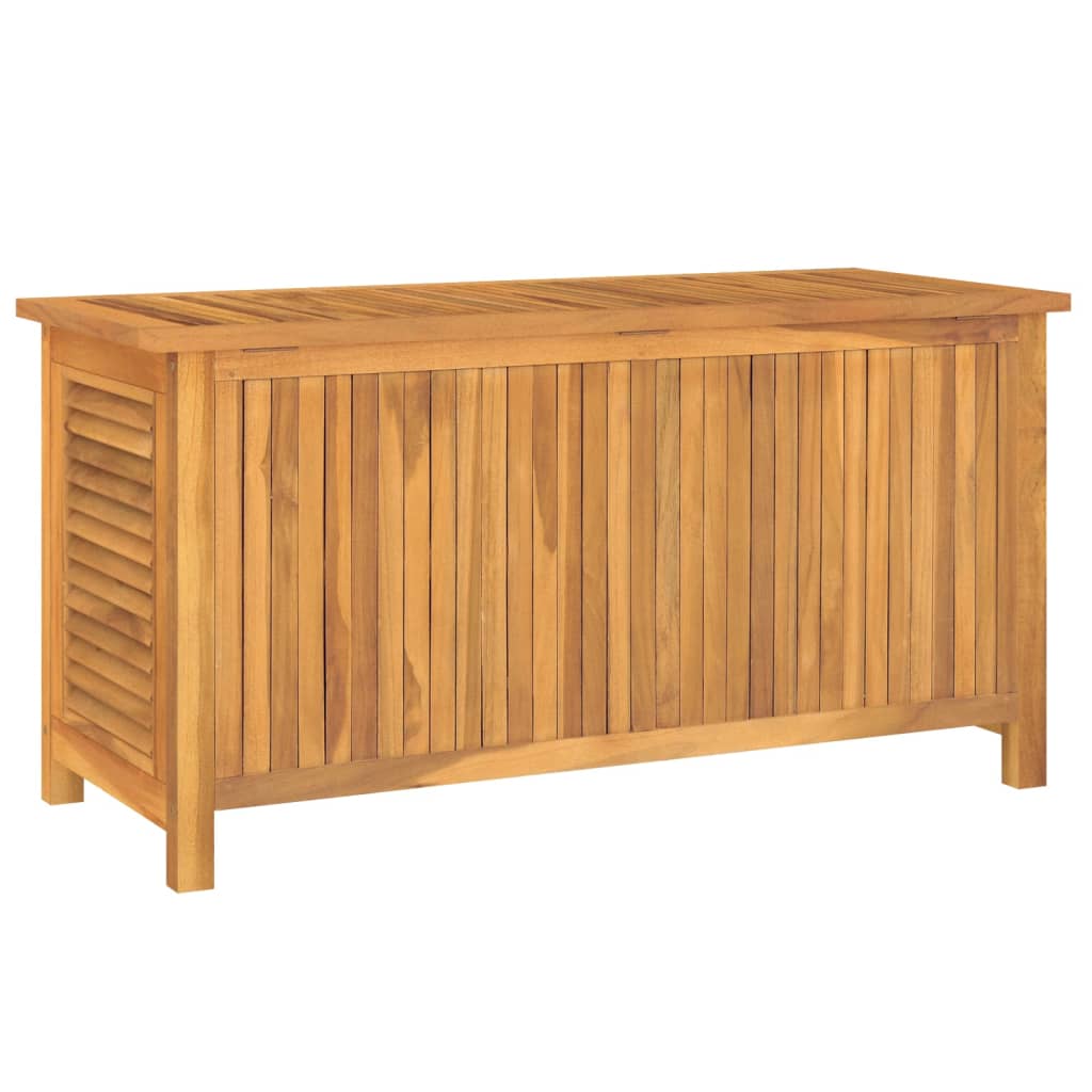 Boîte de rangement jardin et sac 114x50x58 cm bois massif teck