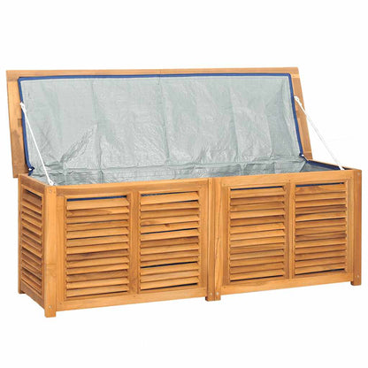 Boîte de rangement jardin et sac 150x50x55 cm bois massif teck