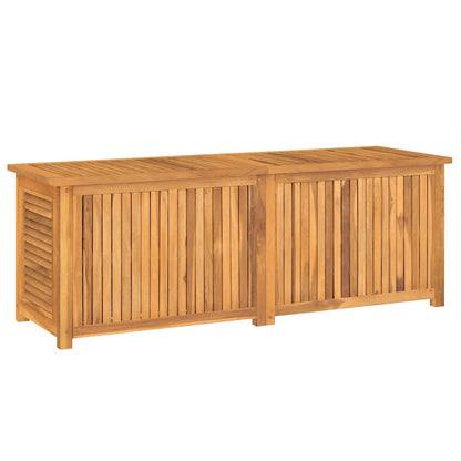 Boîte de rangement jardin et sac 150x50x55 cm bois massif teck