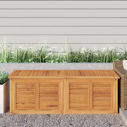 Boîte de rangement jardin et sac 150x50x55 cm bois massif teck