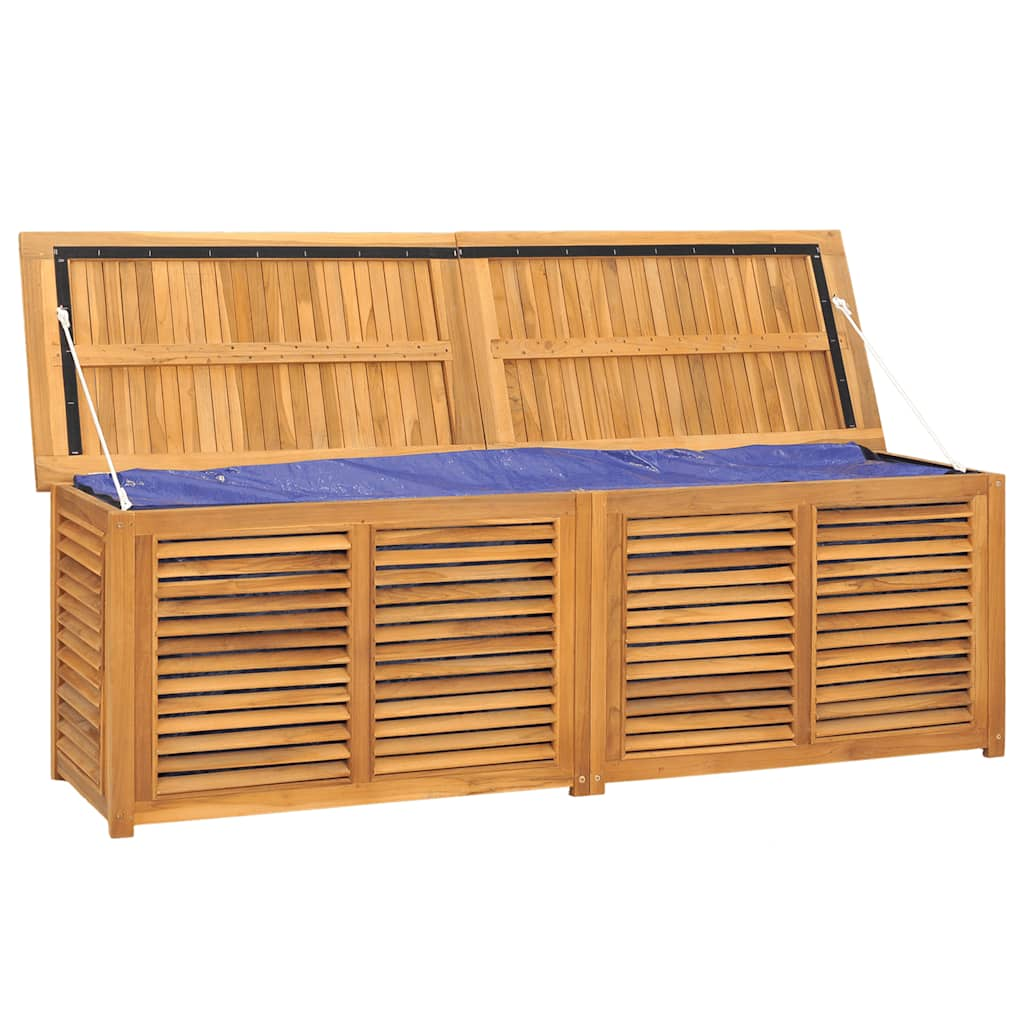 Boîte de rangement jardin et sac 175x50x55 cm bois massif teck