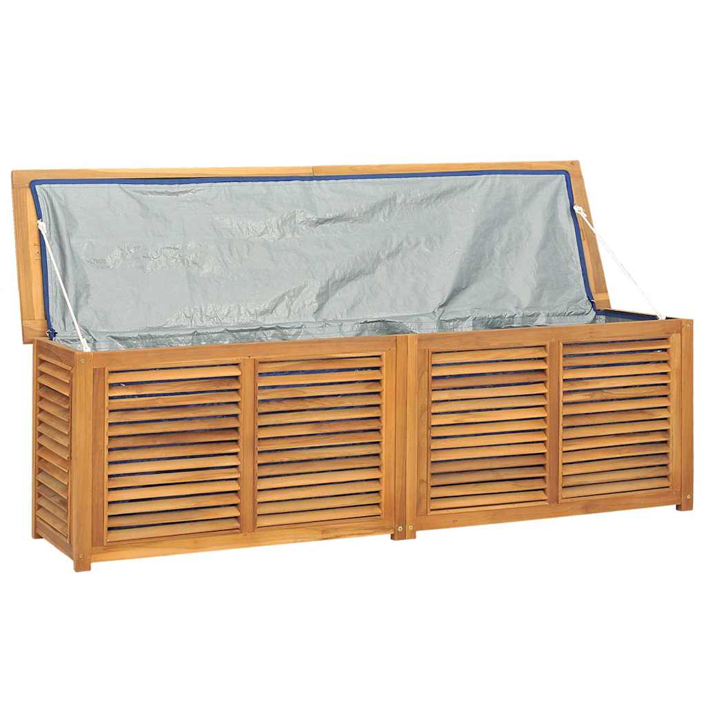 Boîte de rangement jardin et sac 175x50x55 cm bois massif teck