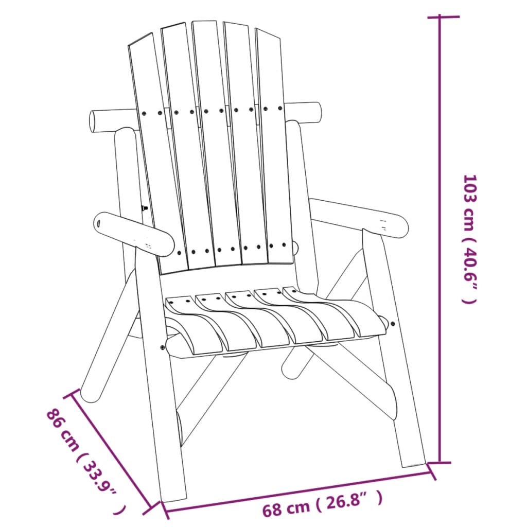 Chaise de jardin 68x86x103 cm bois massif d'épicéa