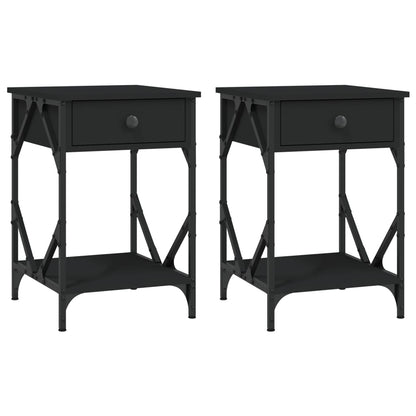 Tables de chevet 2 pcs noir 40x42x60 cm bois d'ingénierie