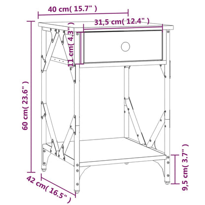 Tables de chevet 2 pcs noir 40x42x60 cm bois d'ingénierie