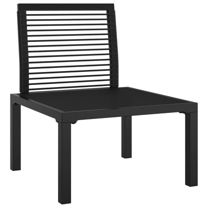 Chaise de jardin avec coussins noir/gris résine tressée