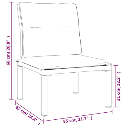 Chaise de jardin avec coussins noir/gris résine tressée