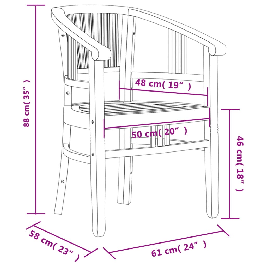 Ensemble à manger de jardin 3 pcs Bois de teck massif