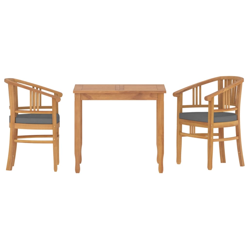 Ensemble à manger de jardin 3 pcs Bois de teck massif