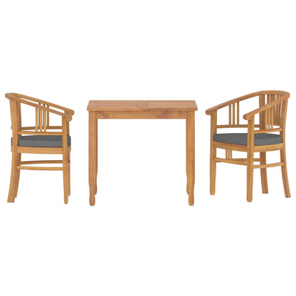 Ensemble à manger de jardin 3 pcs Bois de teck massif